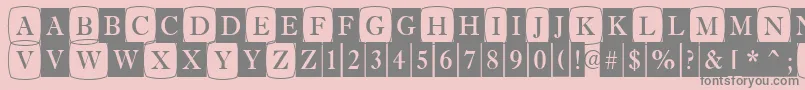 フォントAAntiquetrdcmdc1cb – ピンクの背景に灰色の文字