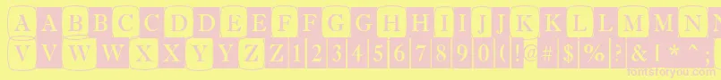 AAntiquetrdcmdc1cb Font – Pink Fonts on Yellow Background