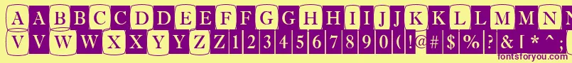 AAntiquetrdcmdc1cb Font – Purple Fonts on Yellow Background