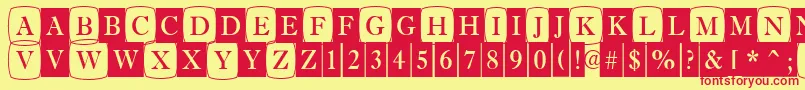 Шрифт AAntiquetrdcmdc1cb – красные шрифты на жёлтом фоне