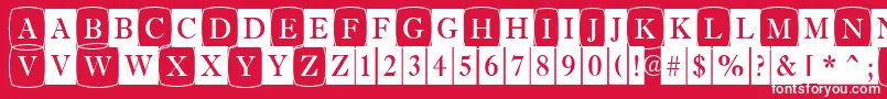 Fonte AAntiquetrdcmdc1cb – fontes brancas em um fundo vermelho