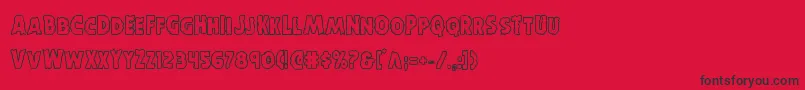 Fonte Horroweenout – fontes pretas em um fundo vermelho