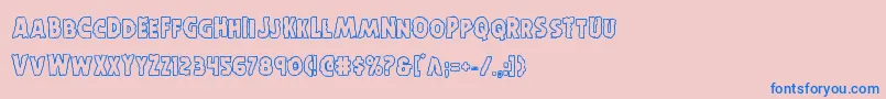Horroweenout Font – Blue Fonts on Pink Background