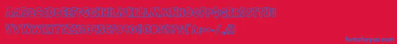 Horroweenout-fontti – siniset fontit punaisella taustalla