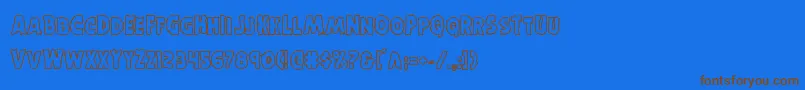 Horroweenout Font – Brown Fonts on Blue Background