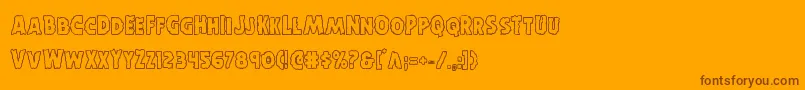 Horroweenout Font – Brown Fonts on Orange Background