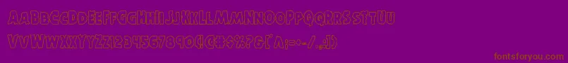 Horroweenout-Schriftart – Braune Schriften auf violettem Hintergrund