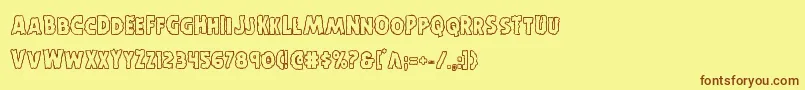 Horroweenout Font – Brown Fonts on Yellow Background