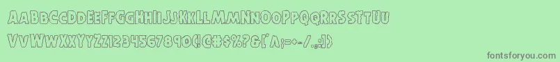 Horroweenout Font – Gray Fonts on Green Background