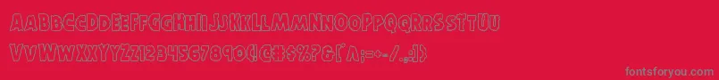 Horroweenout Font – Gray Fonts on Red Background