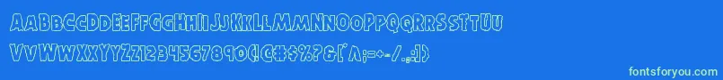 Horroweenout Font – Green Fonts on Blue Background