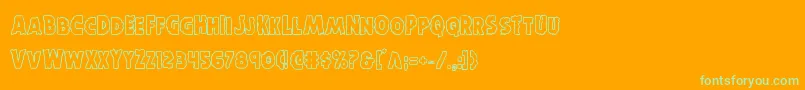 Horroweenout Font – Green Fonts on Orange Background