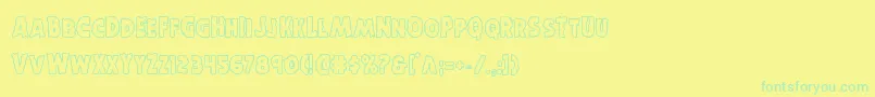 Horroweenout Font – Green Fonts on Yellow Background