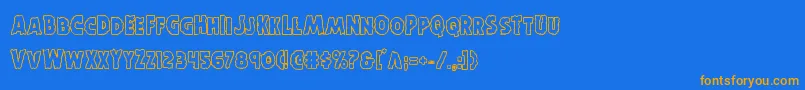 Horroweenout Font – Orange Fonts on Blue Background