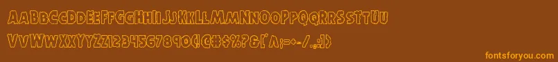 Horroweenout Font – Orange Fonts on Brown Background