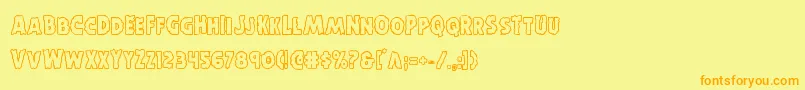 Horroweenout Font – Orange Fonts on Yellow Background