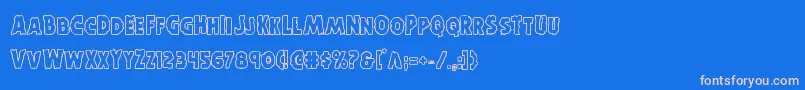 Horroweenout Font – Pink Fonts on Blue Background