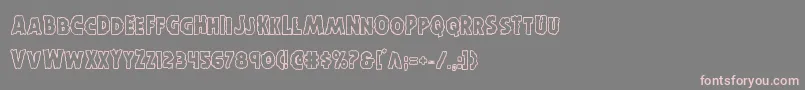 Horroweenout-Schriftart – Rosa Schriften auf grauem Hintergrund