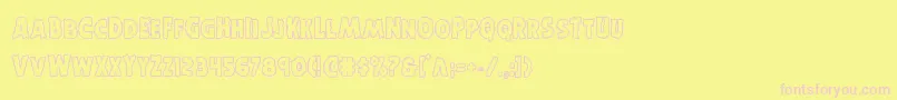 Horroweenout Font – Pink Fonts on Yellow Background