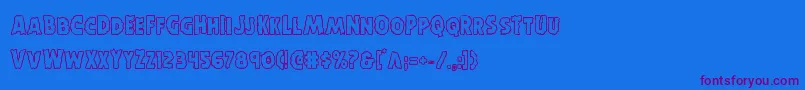 Horroweenout Font – Purple Fonts on Blue Background