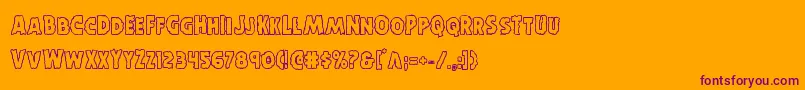 Horroweenout Font – Purple Fonts on Orange Background