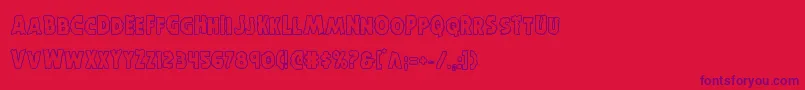 フォントHorroweenout – 赤い背景に紫のフォント