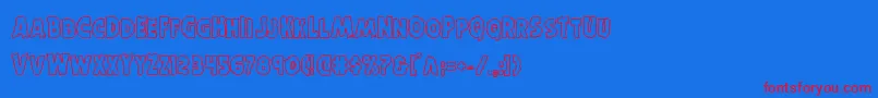 Horroweenout Font – Red Fonts on Blue Background
