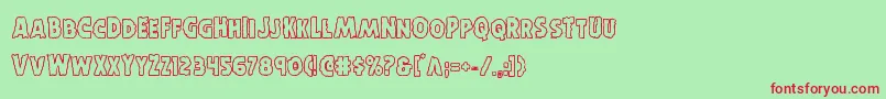 Horroweenout Font – Red Fonts on Green Background