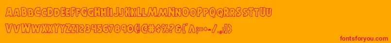 Horroweenout Font – Red Fonts on Orange Background