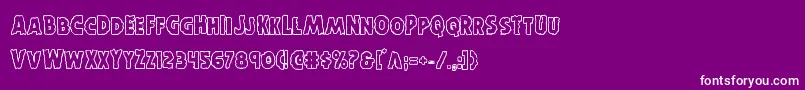 フォントHorroweenout – 紫の背景に白い文字