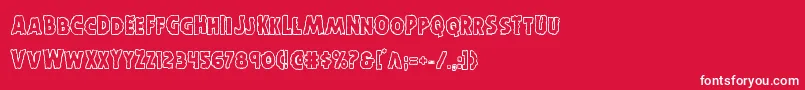 Horroweenout Font – White Fonts on Red Background