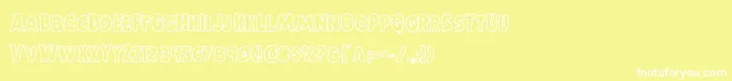 Horroweenout Font – White Fonts on Yellow Background