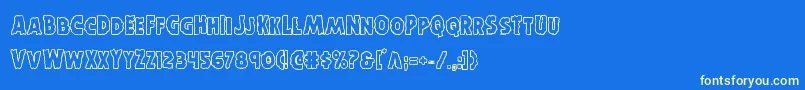 Horroweenout Font – Yellow Fonts on Blue Background