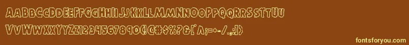 Horroweenout Font – Yellow Fonts on Brown Background