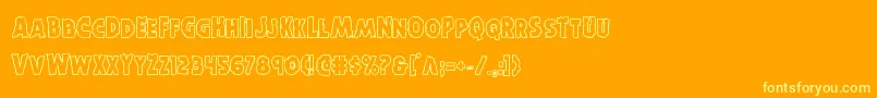 Horroweenout Font – Yellow Fonts on Orange Background