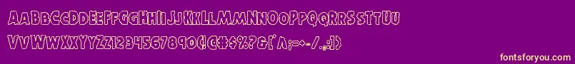 Horroweenout Font – Yellow Fonts on Purple Background