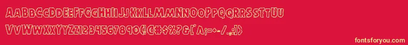 Horroweenout Font – Yellow Fonts on Red Background