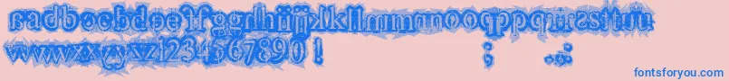 フォントFinalLap – ピンクの背景に青い文字