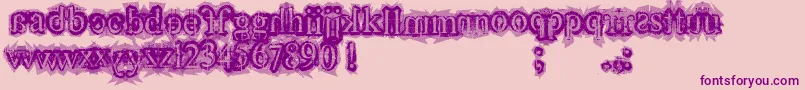 FinalLap-Schriftart – Violette Schriften auf rosa Hintergrund