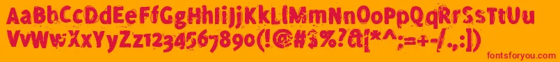Thoughts Font – Red Fonts on Orange Background