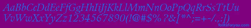 GuardiLt56Italic Font – Blue Fonts on Purple Background