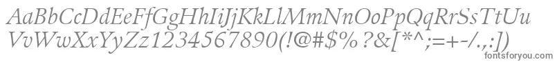 フォントGuardiLt56Italic – 白い背景に灰色の文字