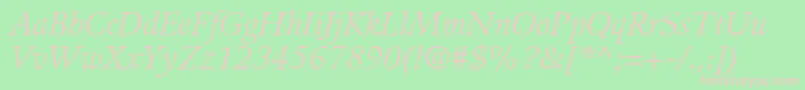 GuardiLt56Italic Font – Pink Fonts on Green Background