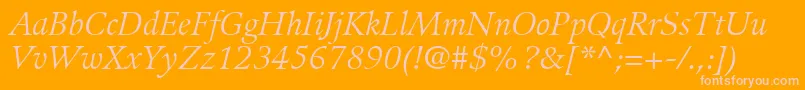 GuardiLt56Italic Font – Pink Fonts on Orange Background