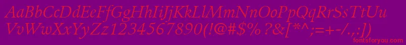 Шрифт GuardiLt56Italic – красные шрифты на фиолетовом фоне