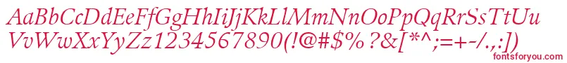 Шрифт GuardiLt56Italic – красные шрифты