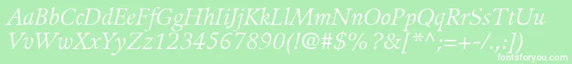 GuardiLt56Italic Font – White Fonts on Green Background