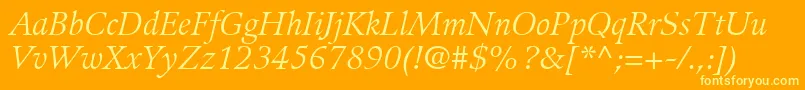 GuardiLt56Italic Font – Yellow Fonts on Orange Background