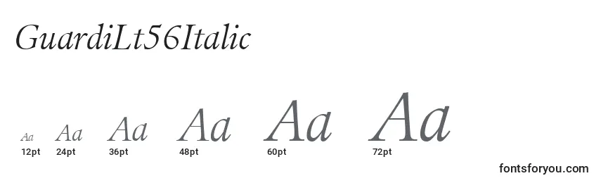 GuardiLt56Italic Font Sizes