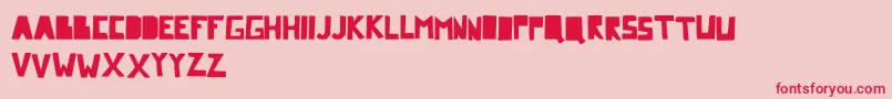Comicdandy-Schriftart – Rote Schriften auf rosa Hintergrund